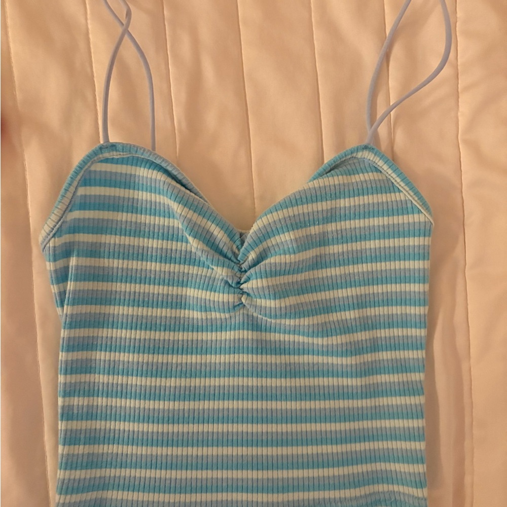 PacSun Blue and White Striped Camisole